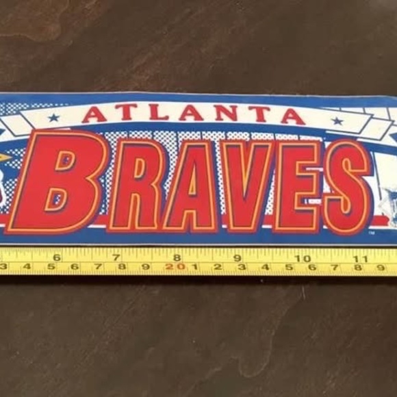 Vintage Atlanta Braves Car Bumper Sticker WinCraft 11.4” X 3” - Picture 2 of 6